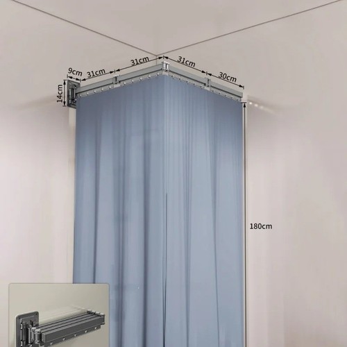 Folding rod shower curtain - rod, set